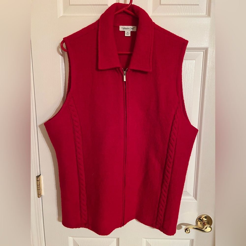 Coldwater Creek Vibrant Red Wool Vest
